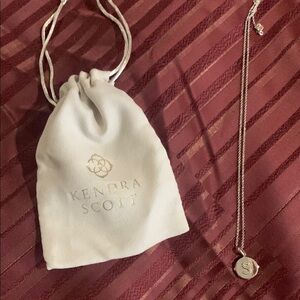 Kendra Scott Silver Necklace with Initial Pendant
